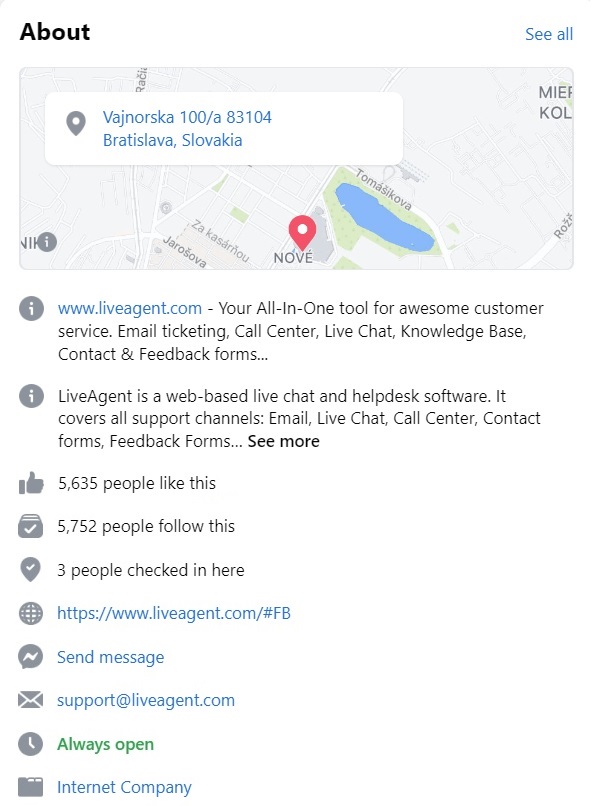 LiveAgenti Facebooki bio