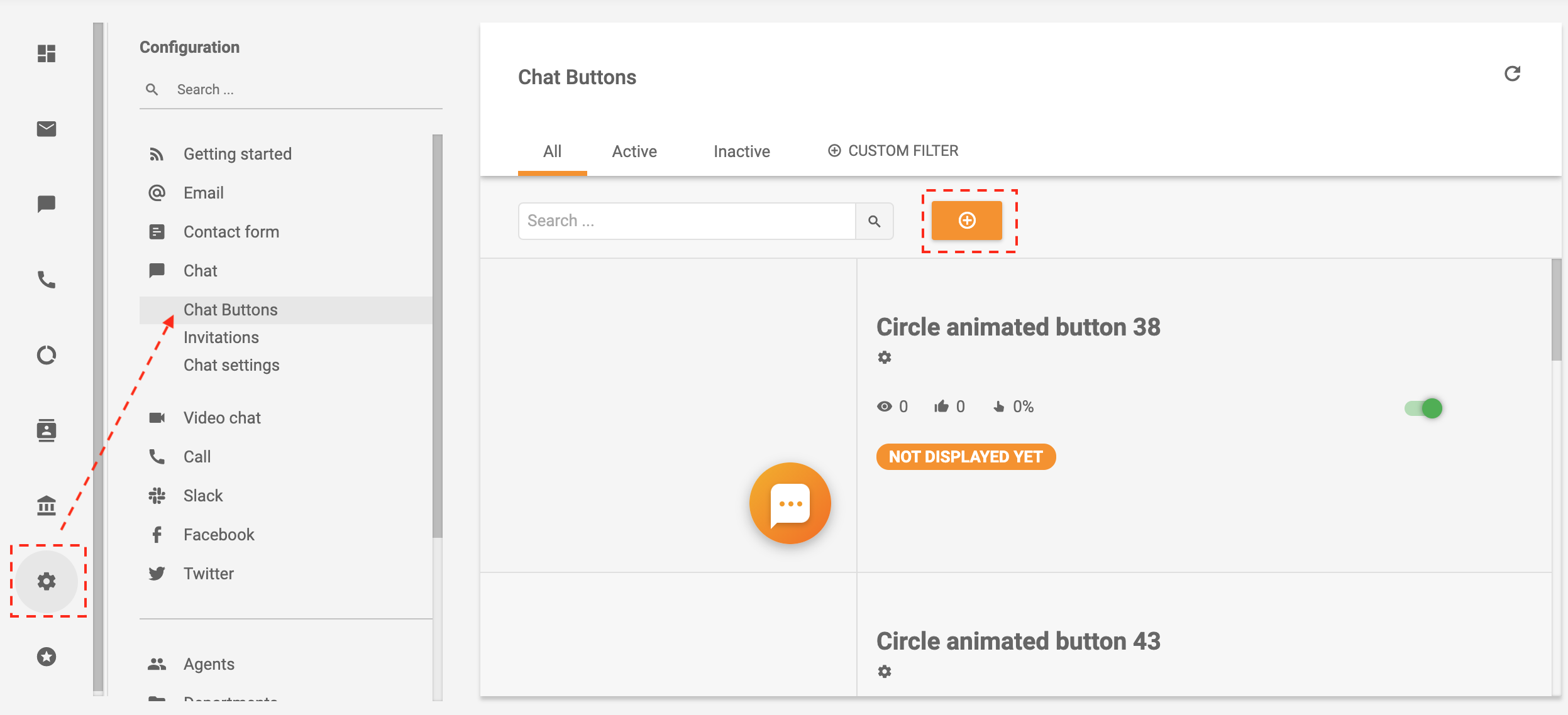 LiveAgent - vestluse nupu loomine