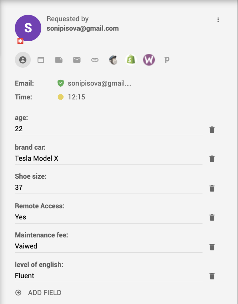 CRM kõne dispositsioonide näide