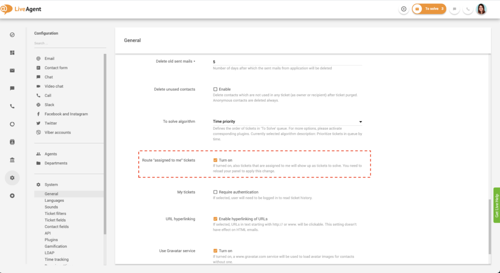 Määra pileti mulle funktsioon LiveAgentis
