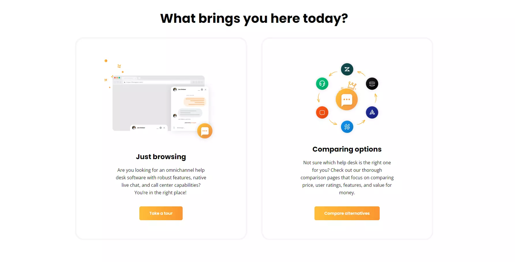 Esimerkkejä LiveAgentin CTA-painikkeista