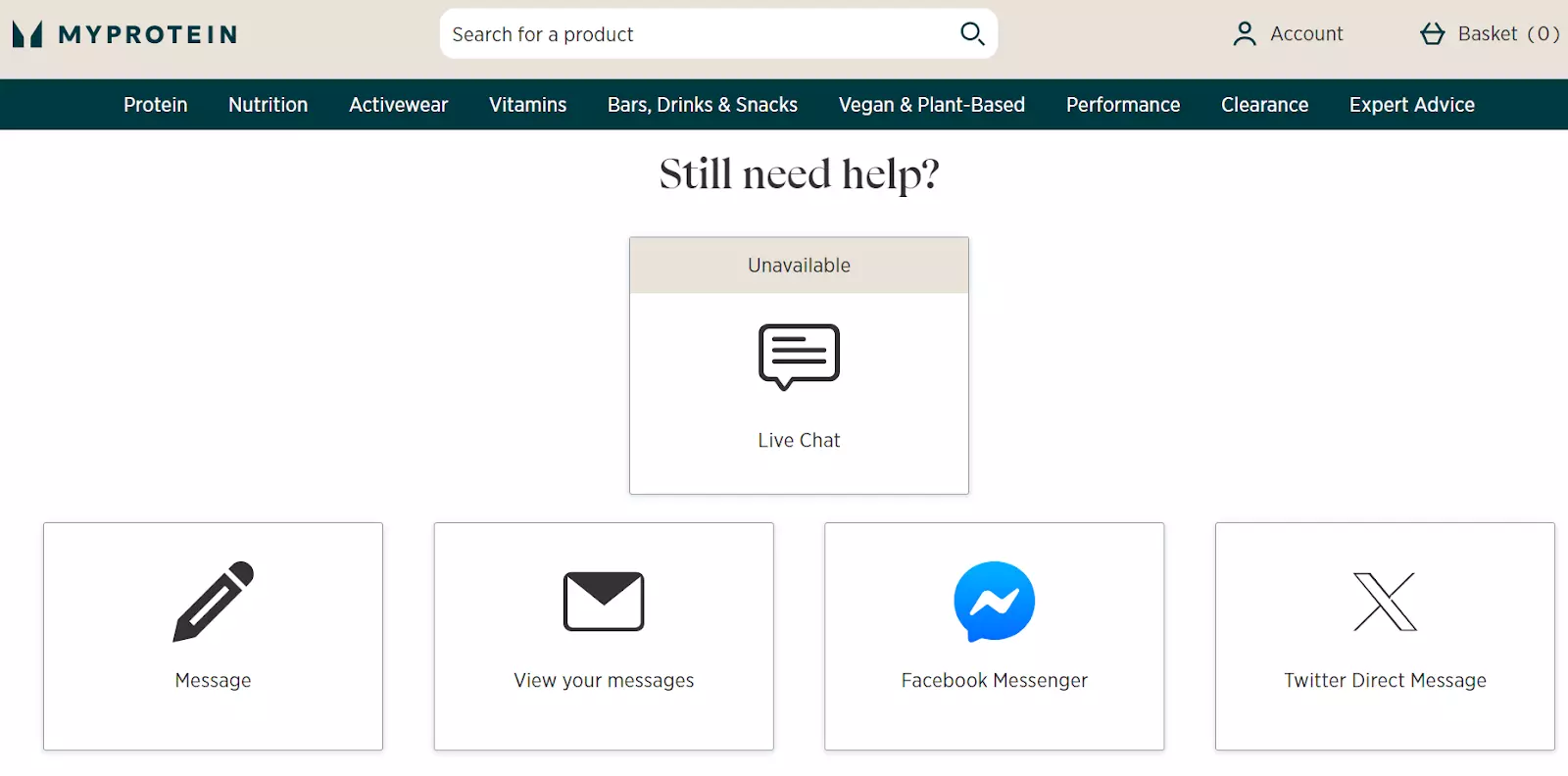 MyProtein tugileht suhtluskanalitega