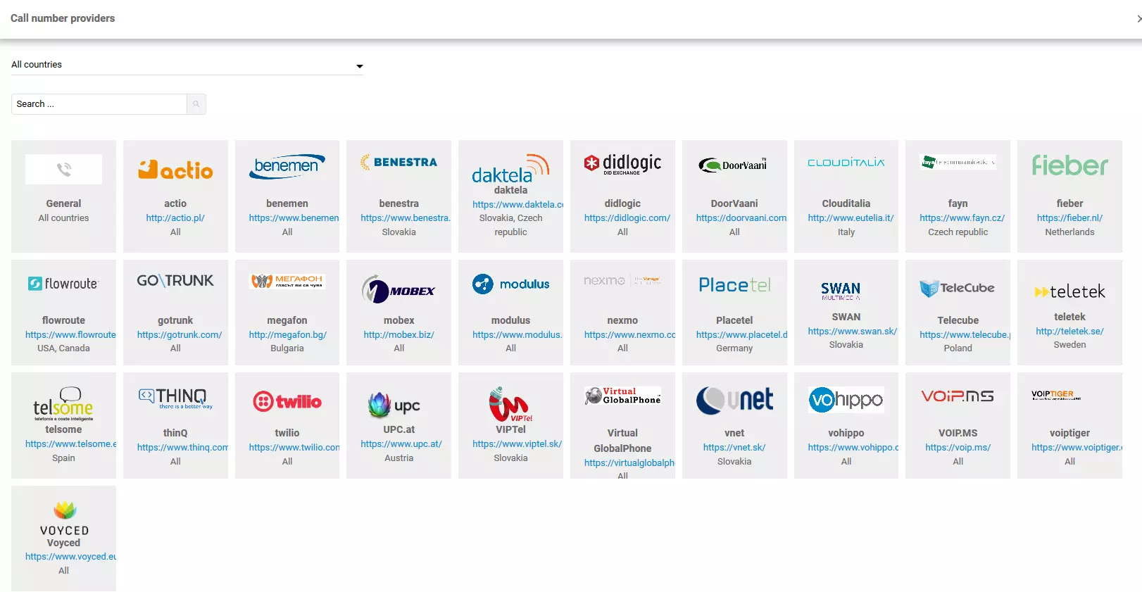 VoIP-pakkujate valik