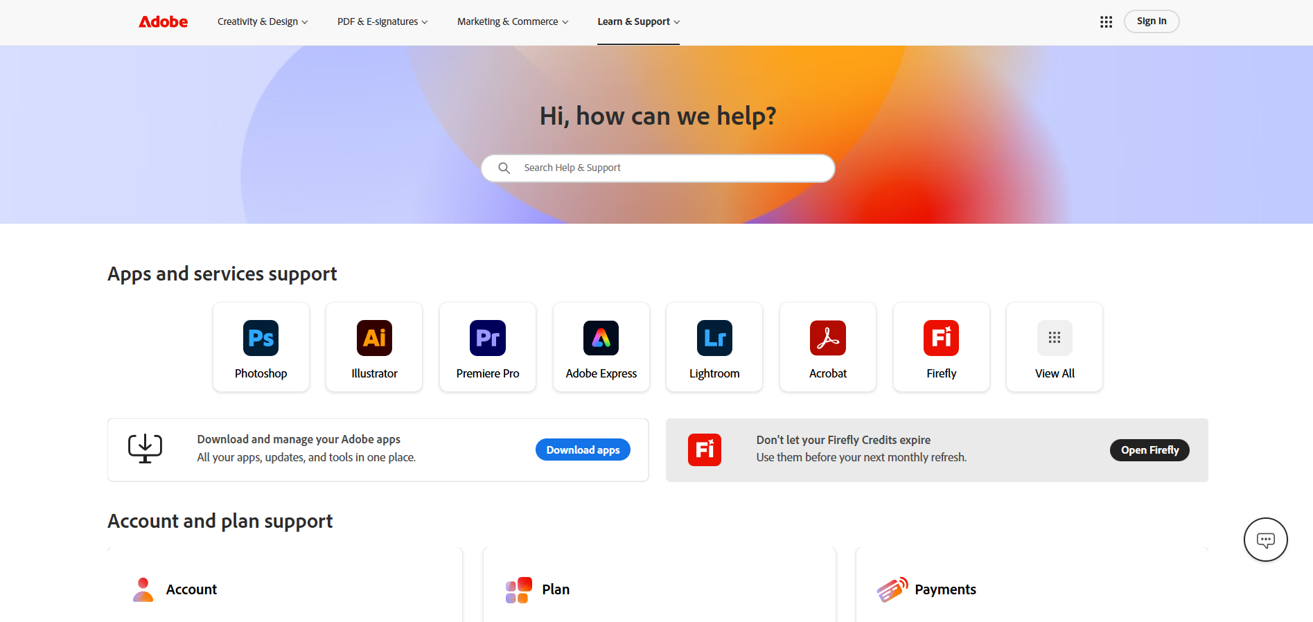 Adobe Help Desk Kontaktid