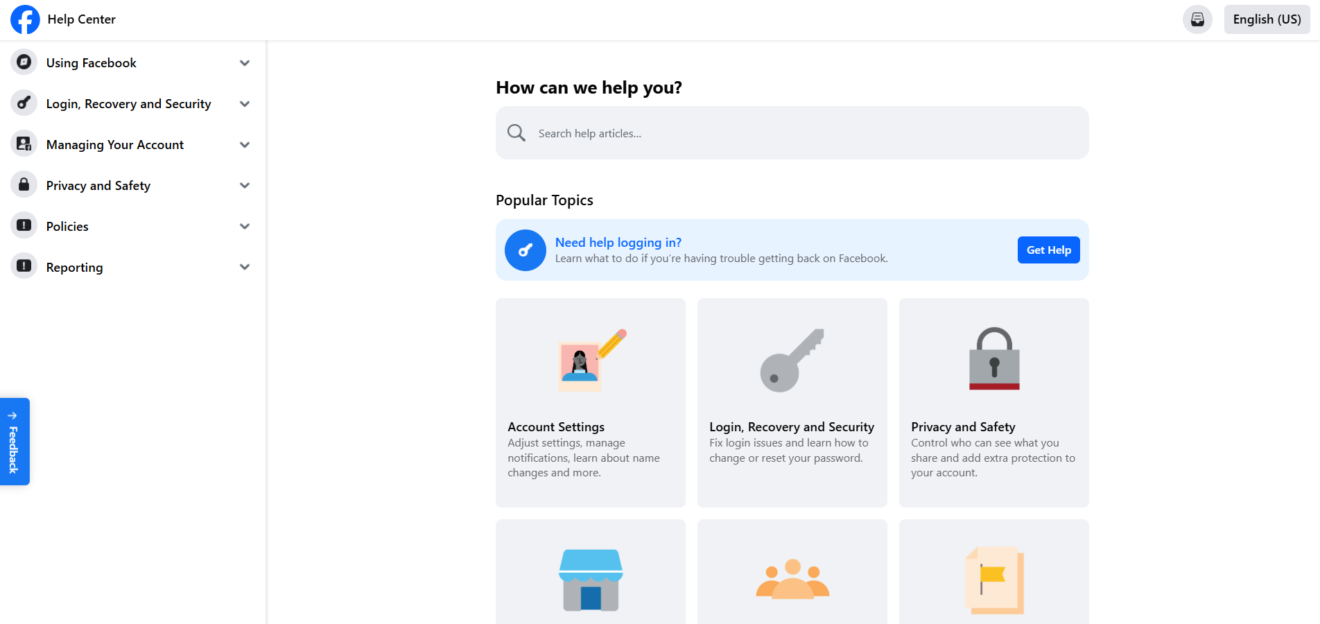 Facebook Help Desk Kontaktid