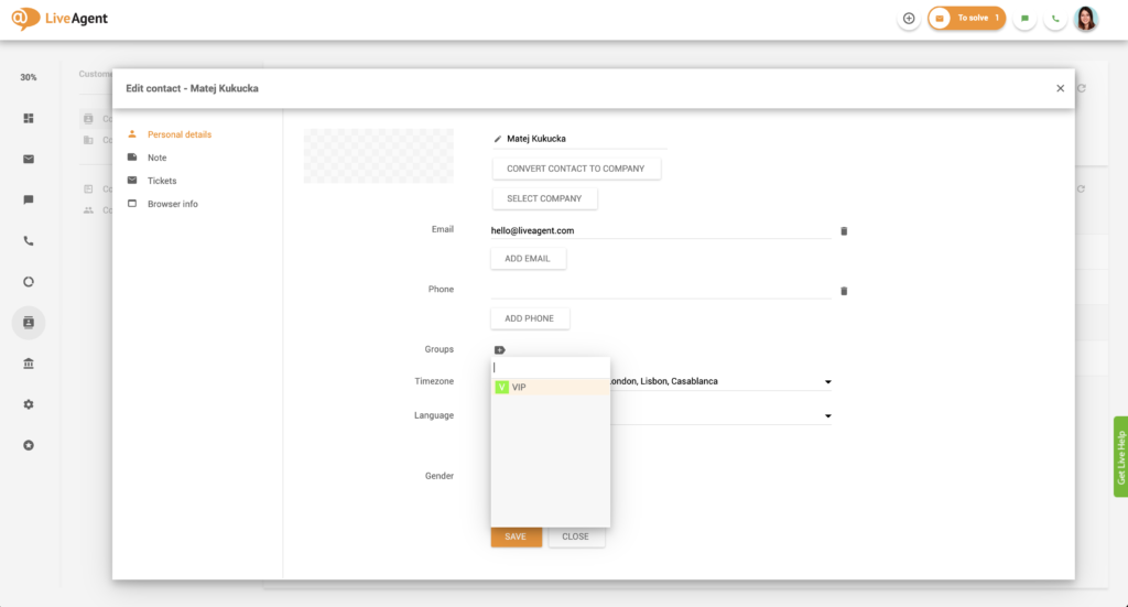 Kliendi lisamine kontaktirühma