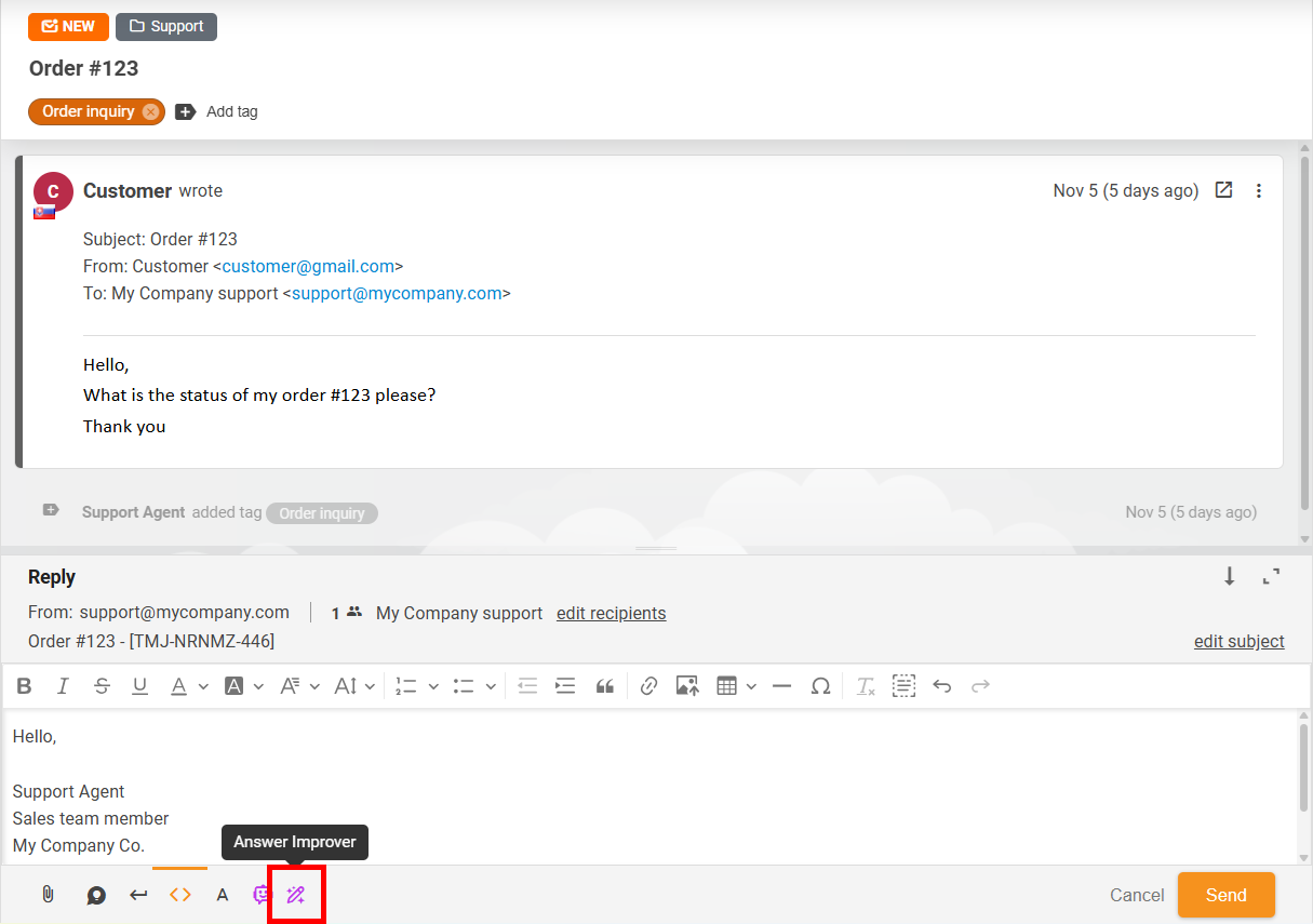 Vastuste parandaja aken üldine vaade