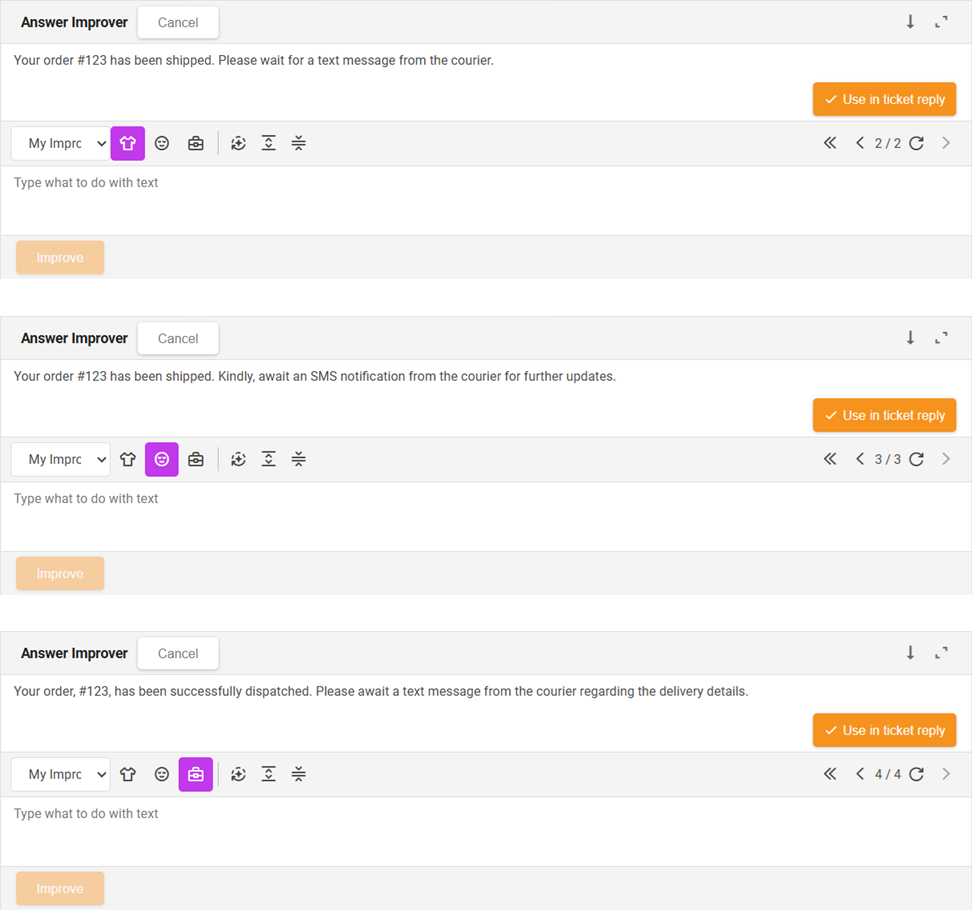 Vastuste parandaja režiimid