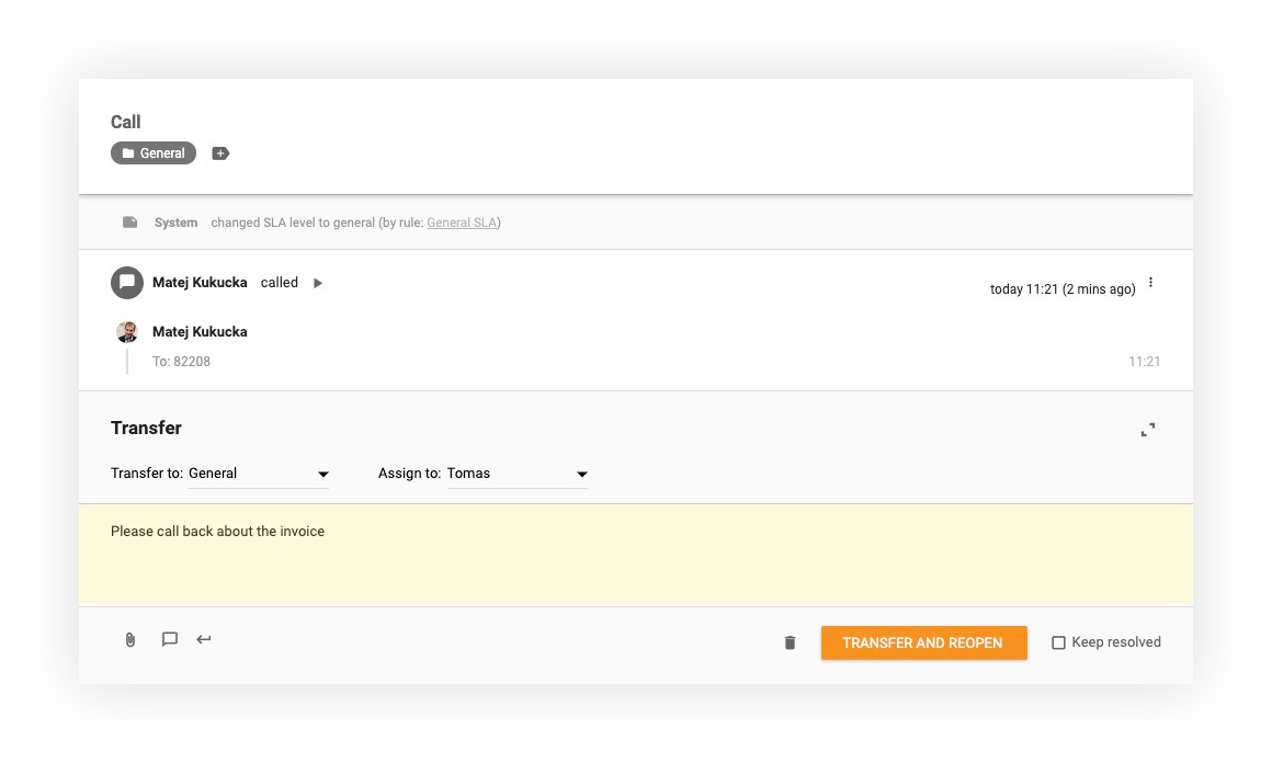 Kõnede edastamise funktsioon LiveAgentis