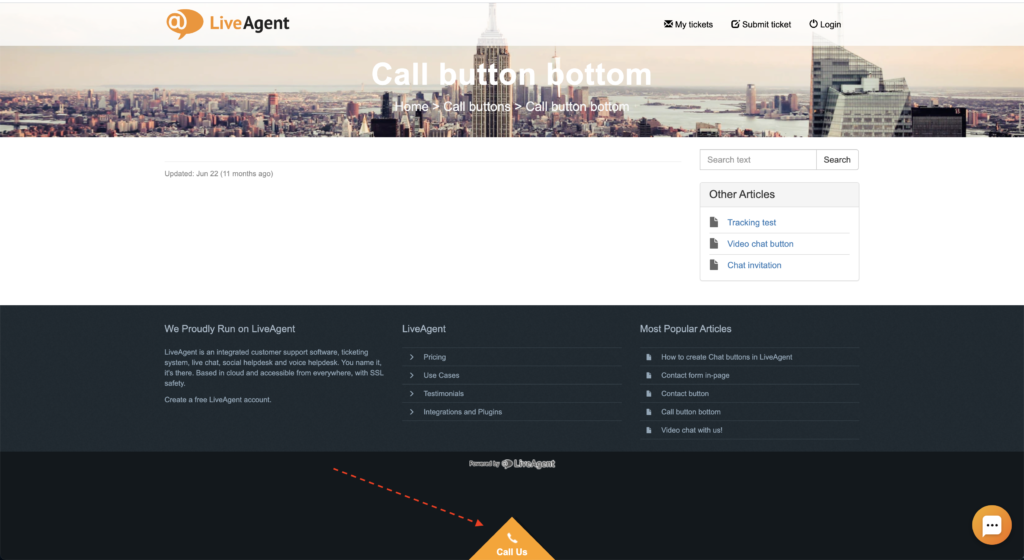 Aktiivne helistamise nupp