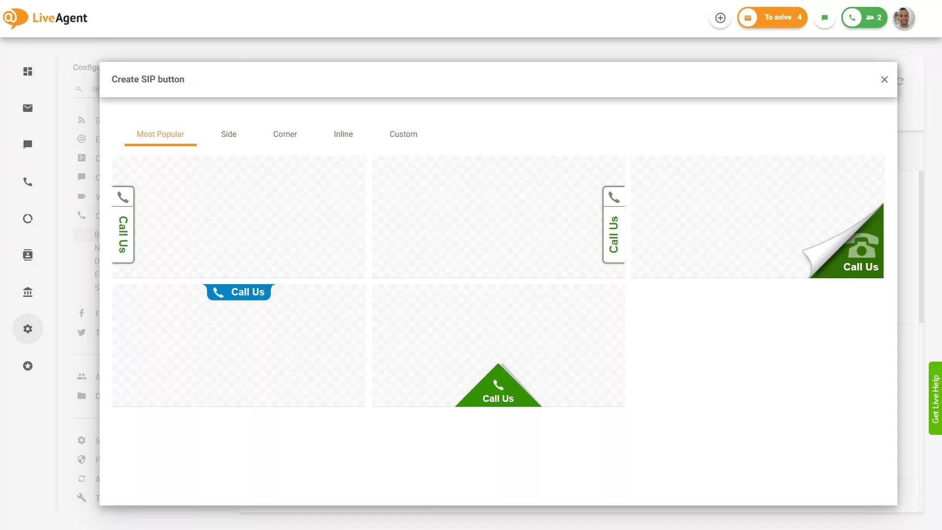 Helistamise nupu galerii