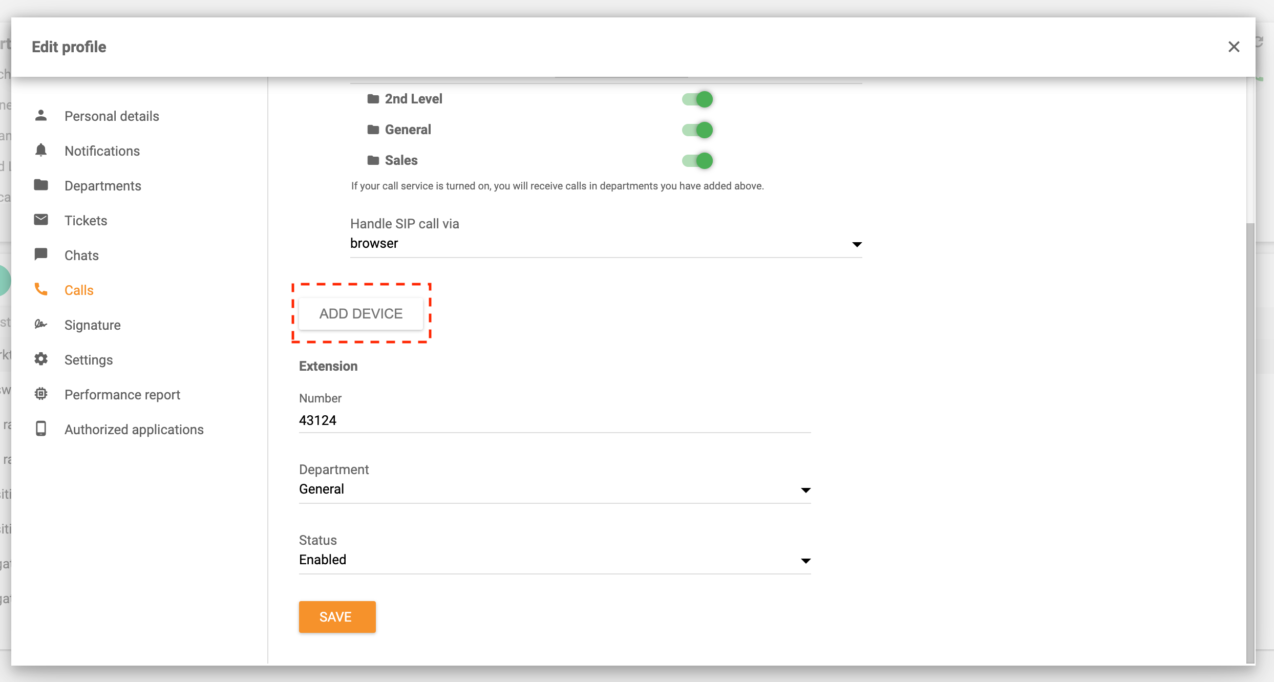 Kõne marsruutimise seadme lisamine