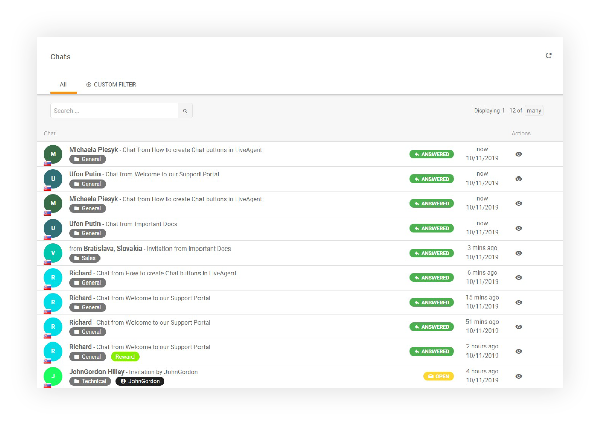 Vestluse ajaloo funktsioonid