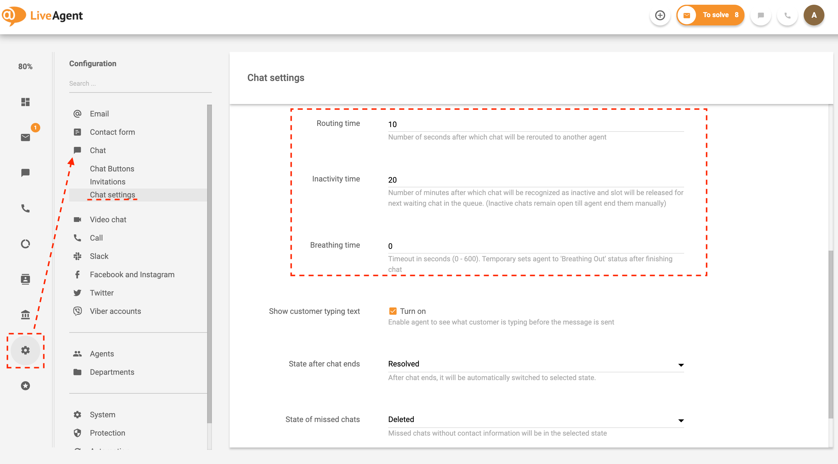 Chati marsruutimise seaded LiveAgentis