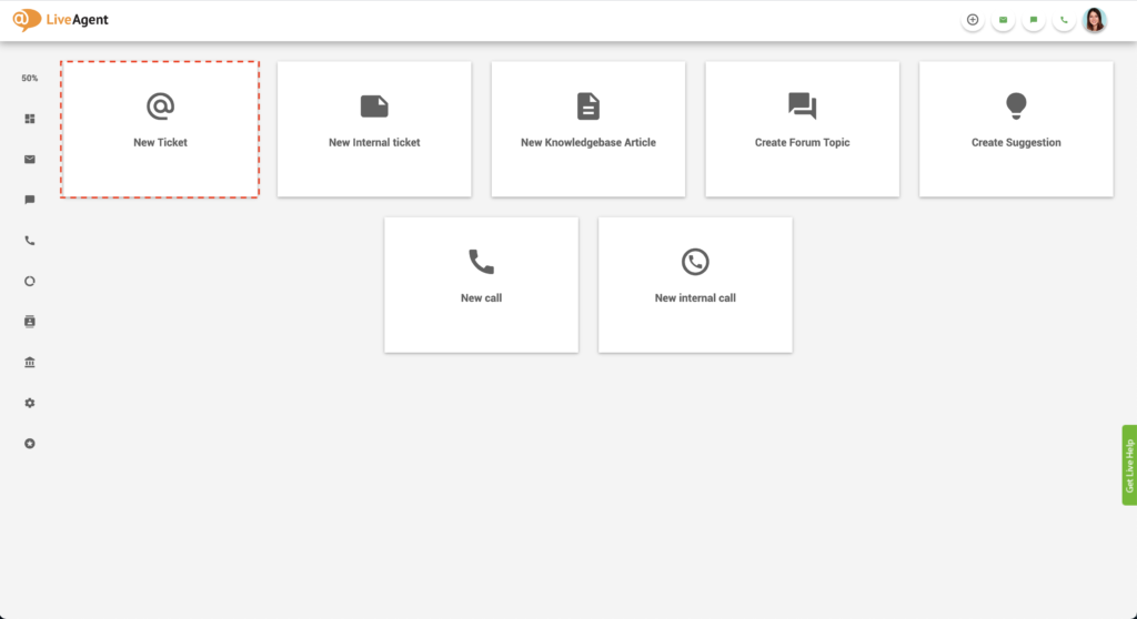 Looge uus pilet LiveAgentis