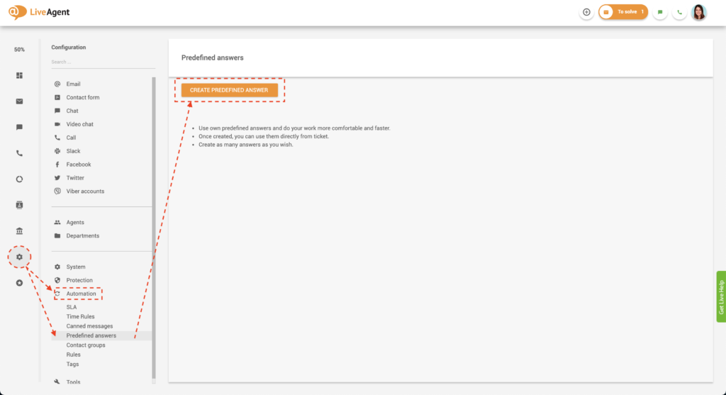 Eelmääratud vastuste loomine LiveAgentis