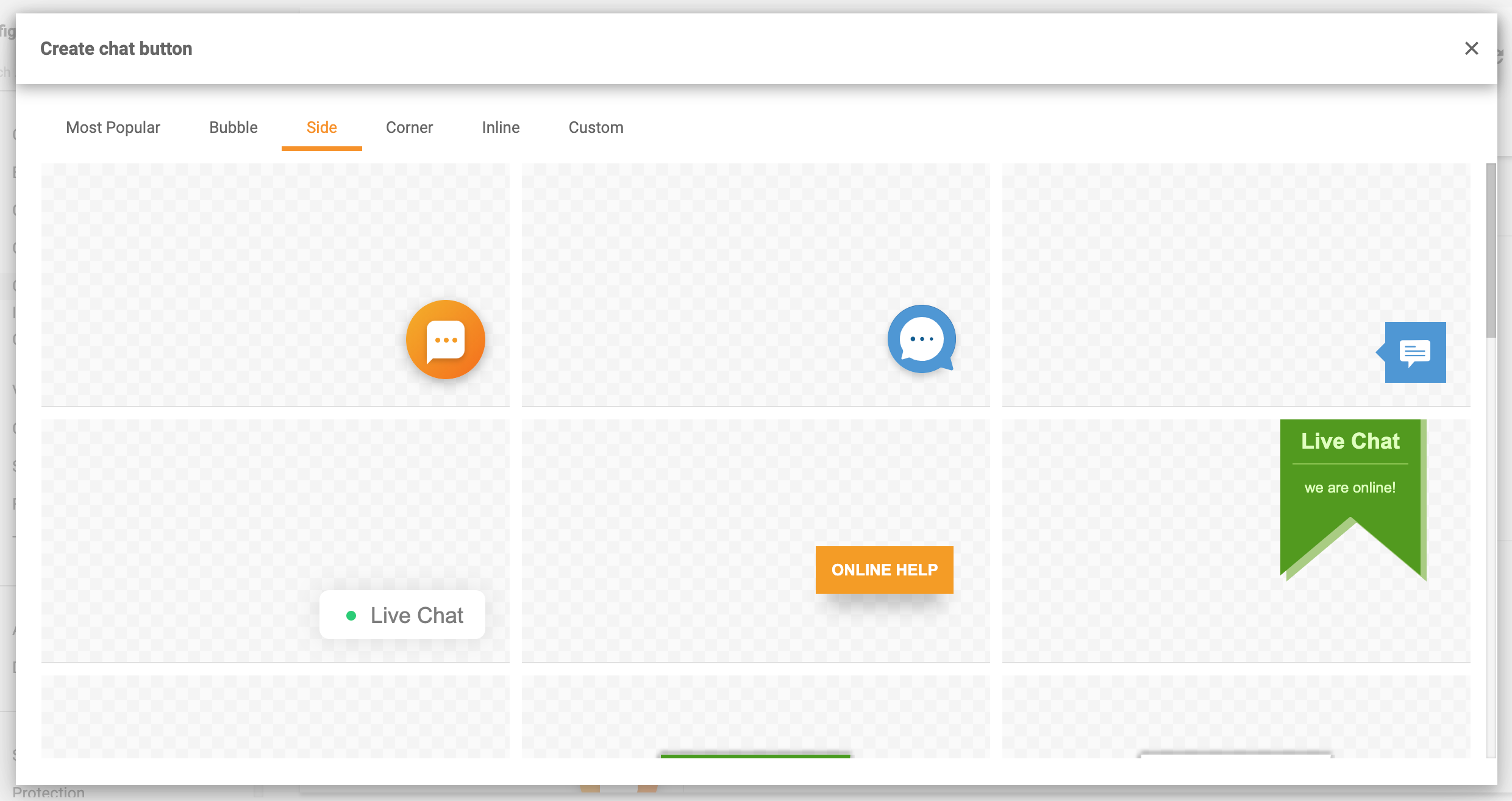 Külg-vestluse nupped