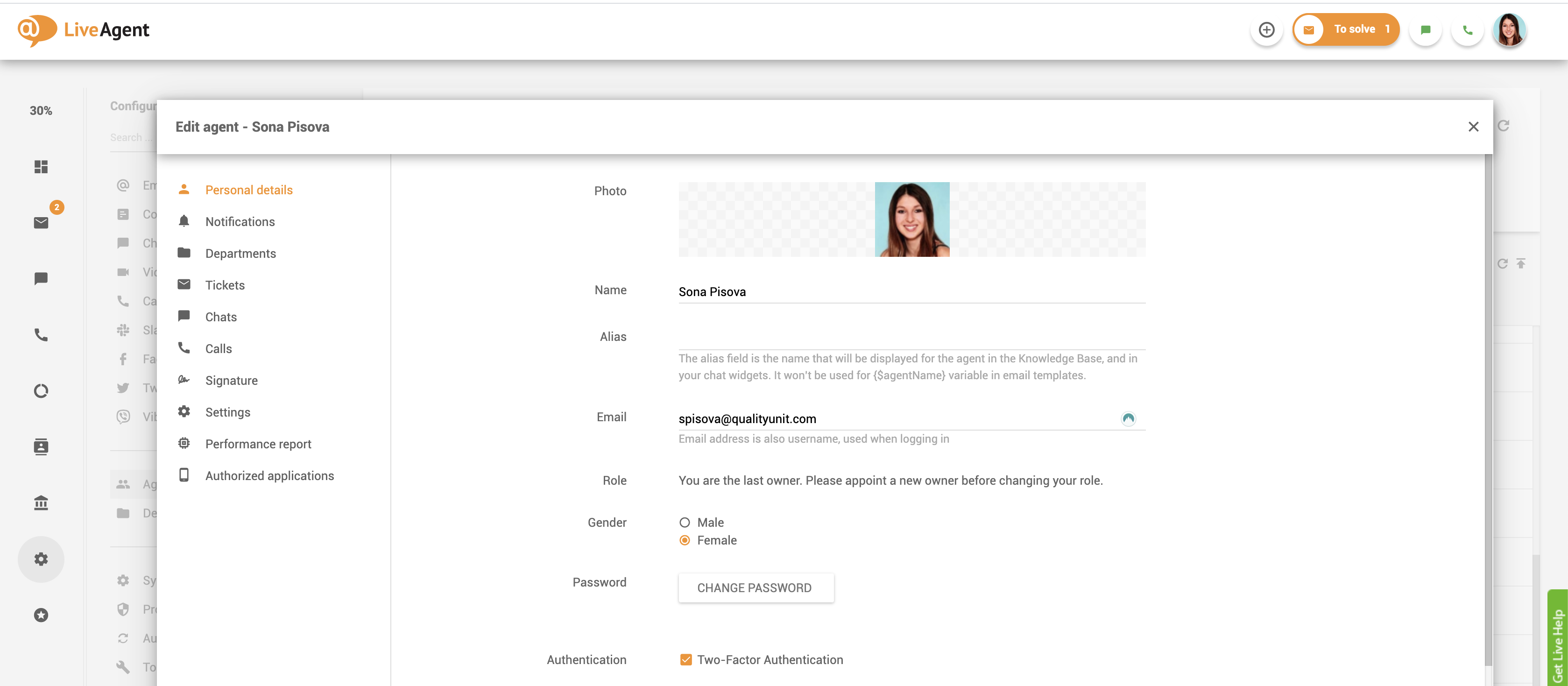 Agendi isiklikud andmed