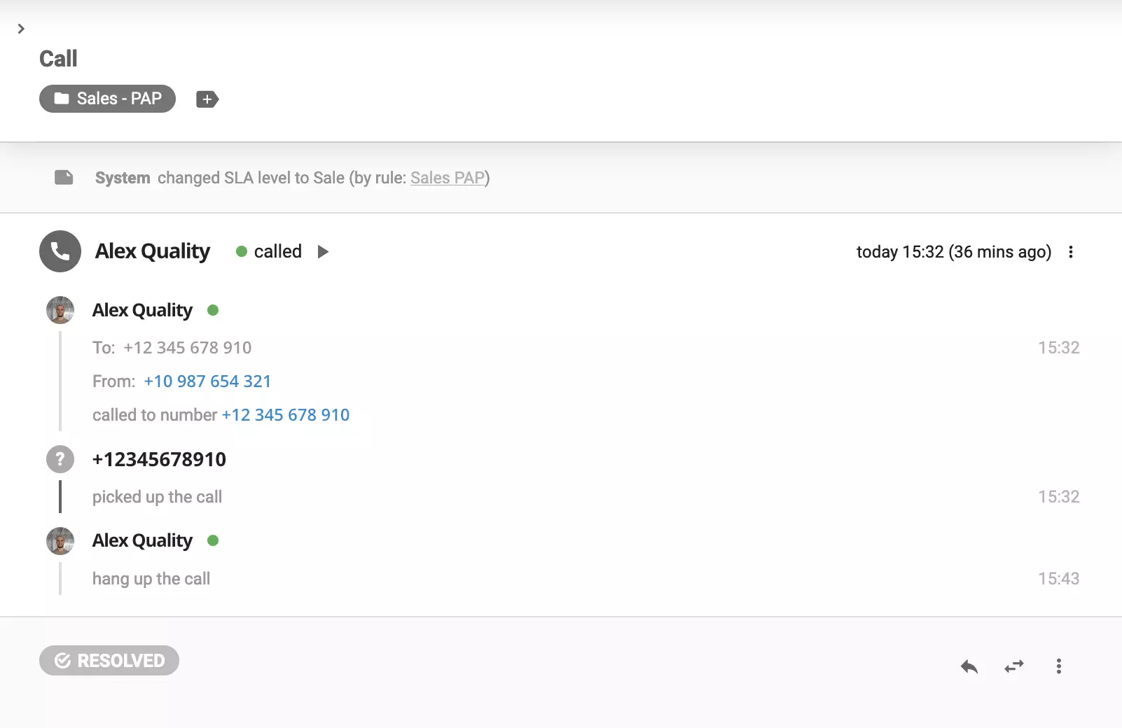 Kõnede üksikasjalikud kirjed LiveAgentis
