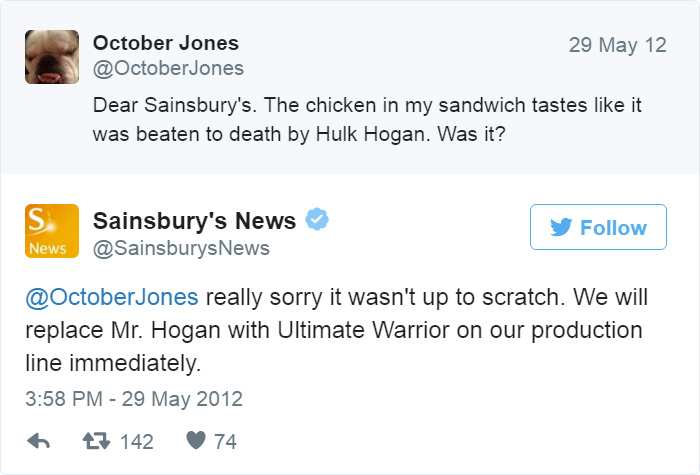 Sainsbury klienditeenindus Twitteris