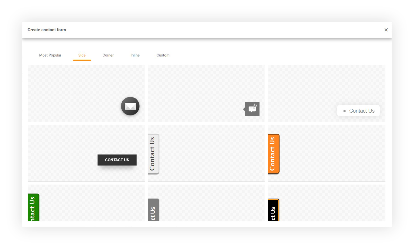 LiveAgent kontaktivormide galerii
