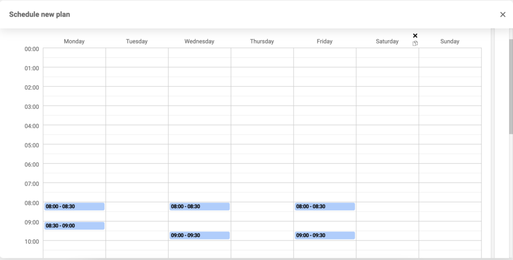 Seadme ajakavade määramise konfigureerimine