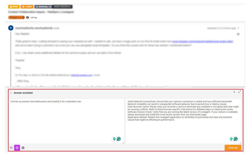 Pilt, mis näitab kohandatud vastuse assistendi valikut viibaga ja sõnumiga, et demonstreerida seda assistenti