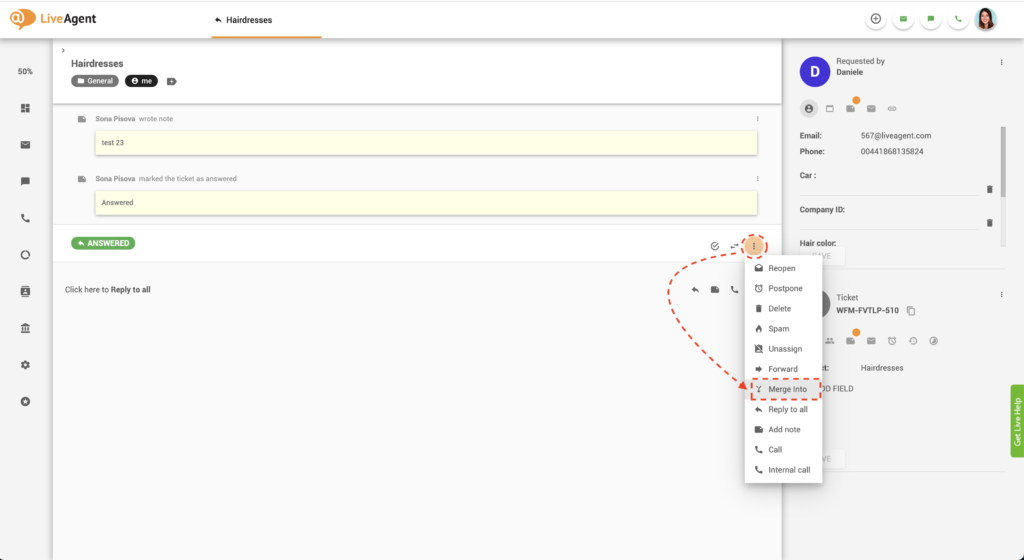 Pileti ühendamise funktsioon