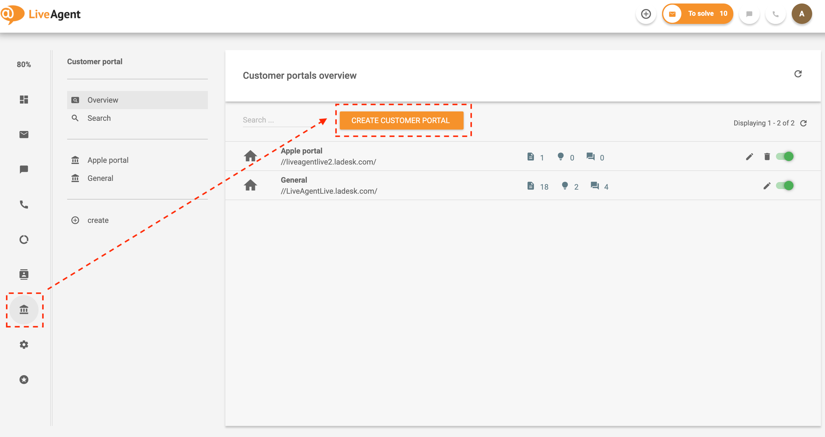 Liigu LiveAgentis teadmistebaasi