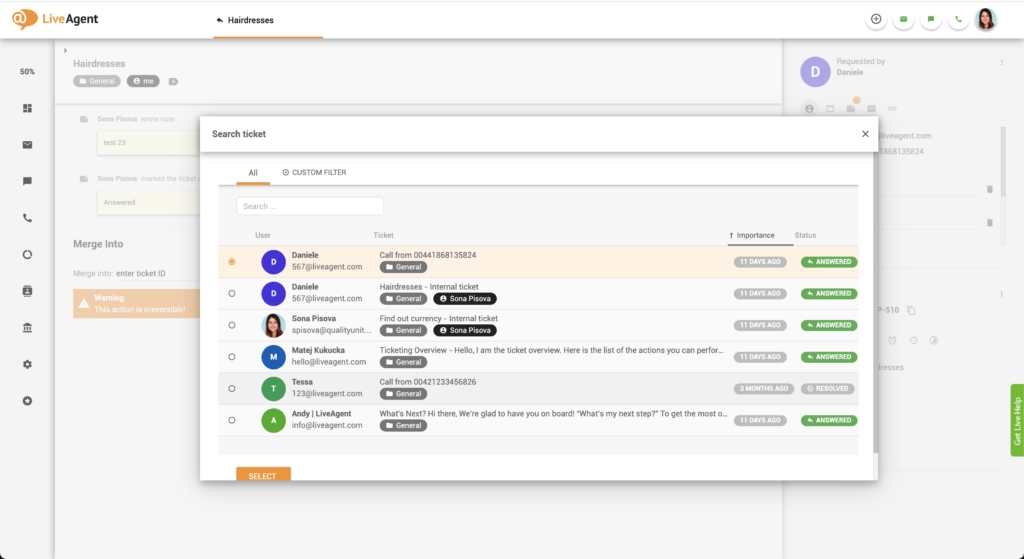 Ühendatava pileti valimine