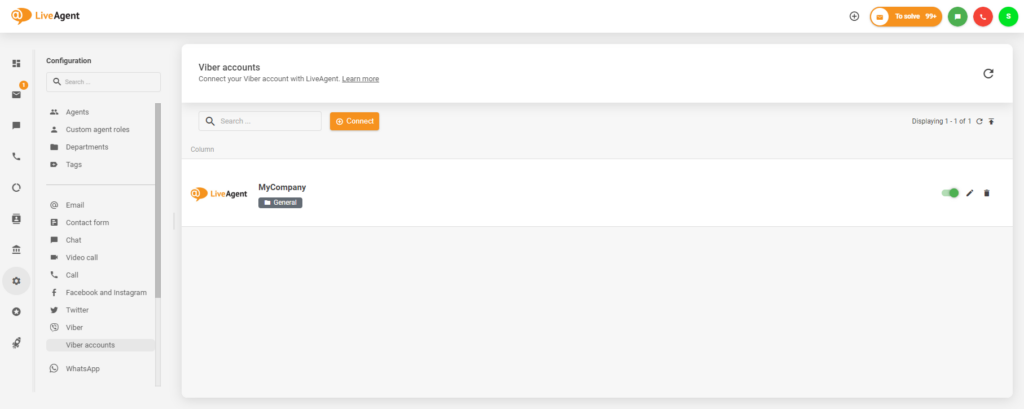 Edukas integratsioon Viber'i ja LiveAgent'i vahel