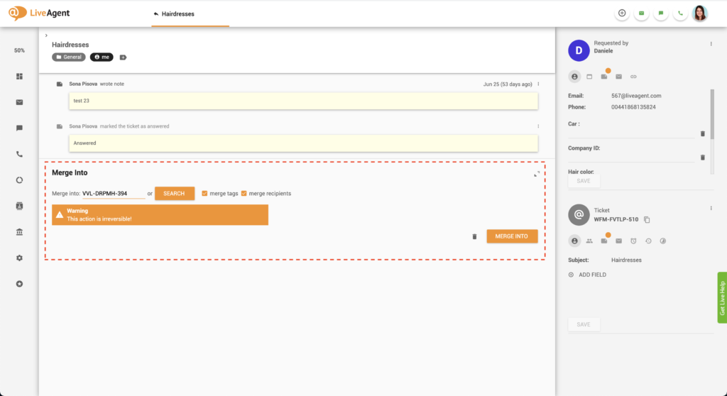 Kahe pileti ühendamine