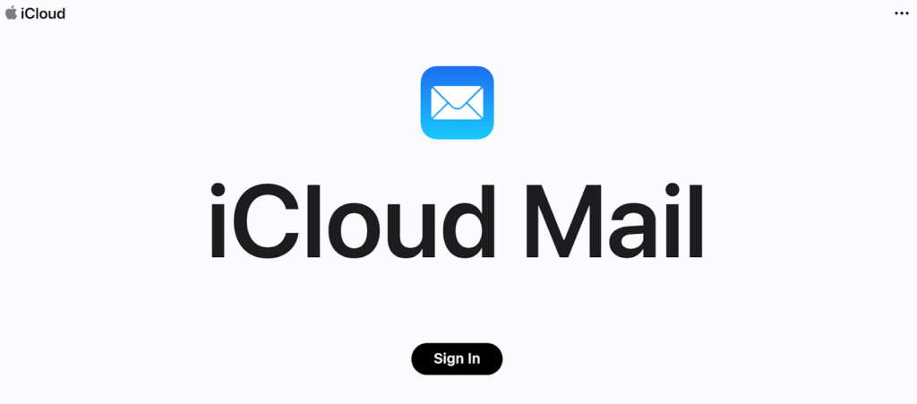 iCloud Maili koduleht