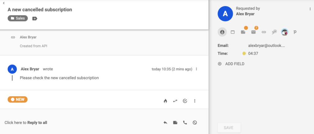 Pileti tühistatud tellimuse kohta
