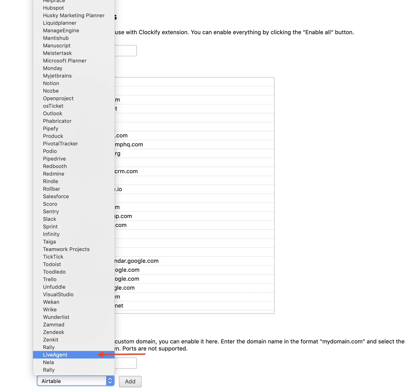 Clockify LiveAgent integratsioon