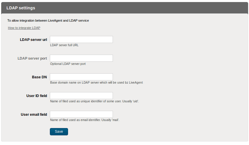 LDAP seadistuse aken