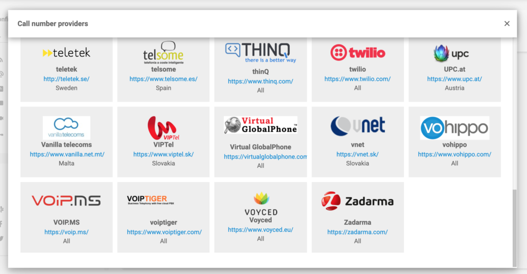 LiveAgent VoIP partners