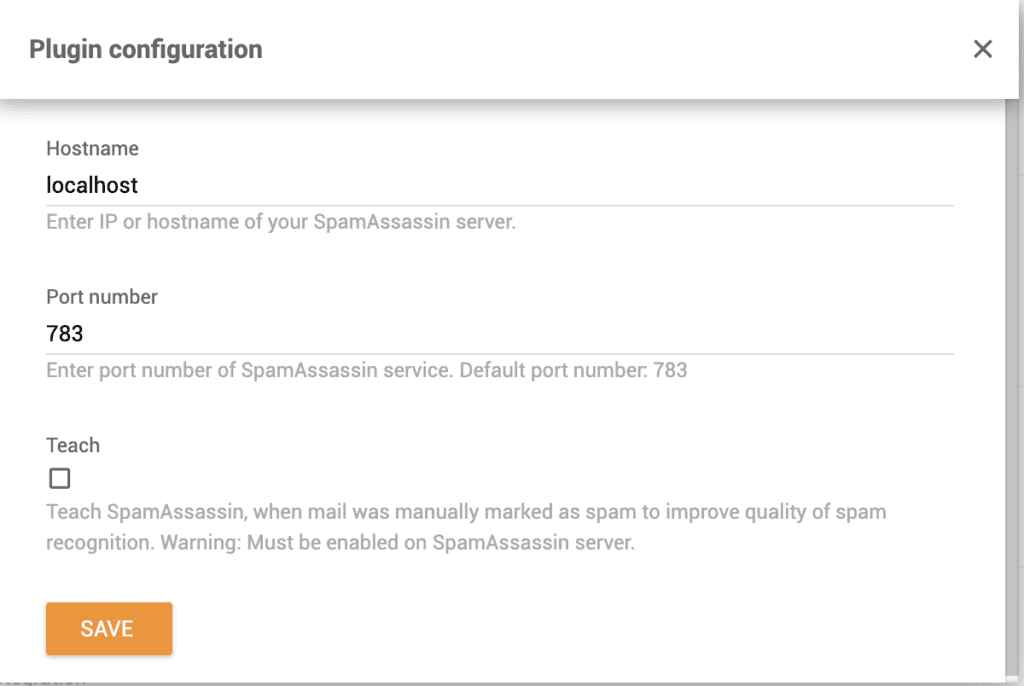 SpamAssassini seadistuste sätted