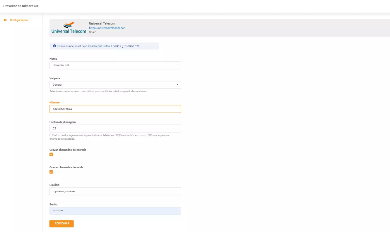 Universal Telecomi mandaadid