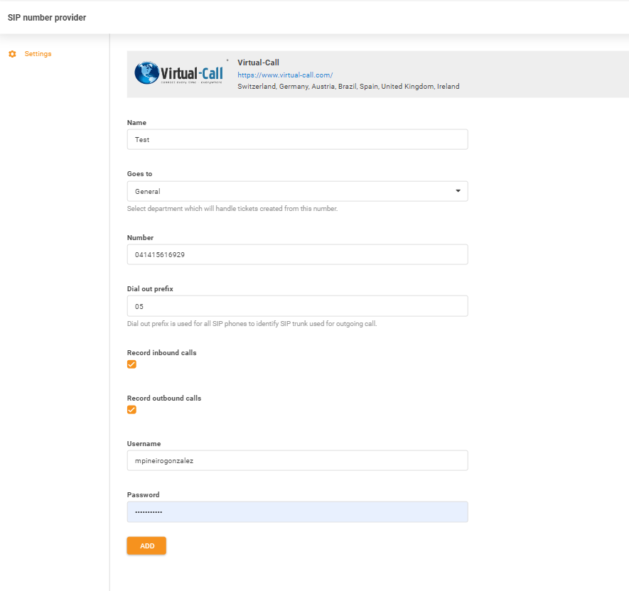 Virtual-Call mandaadid