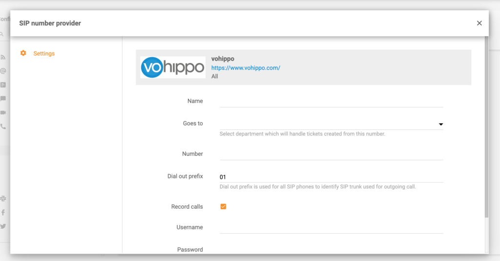 Vohippo integration LiveAgent