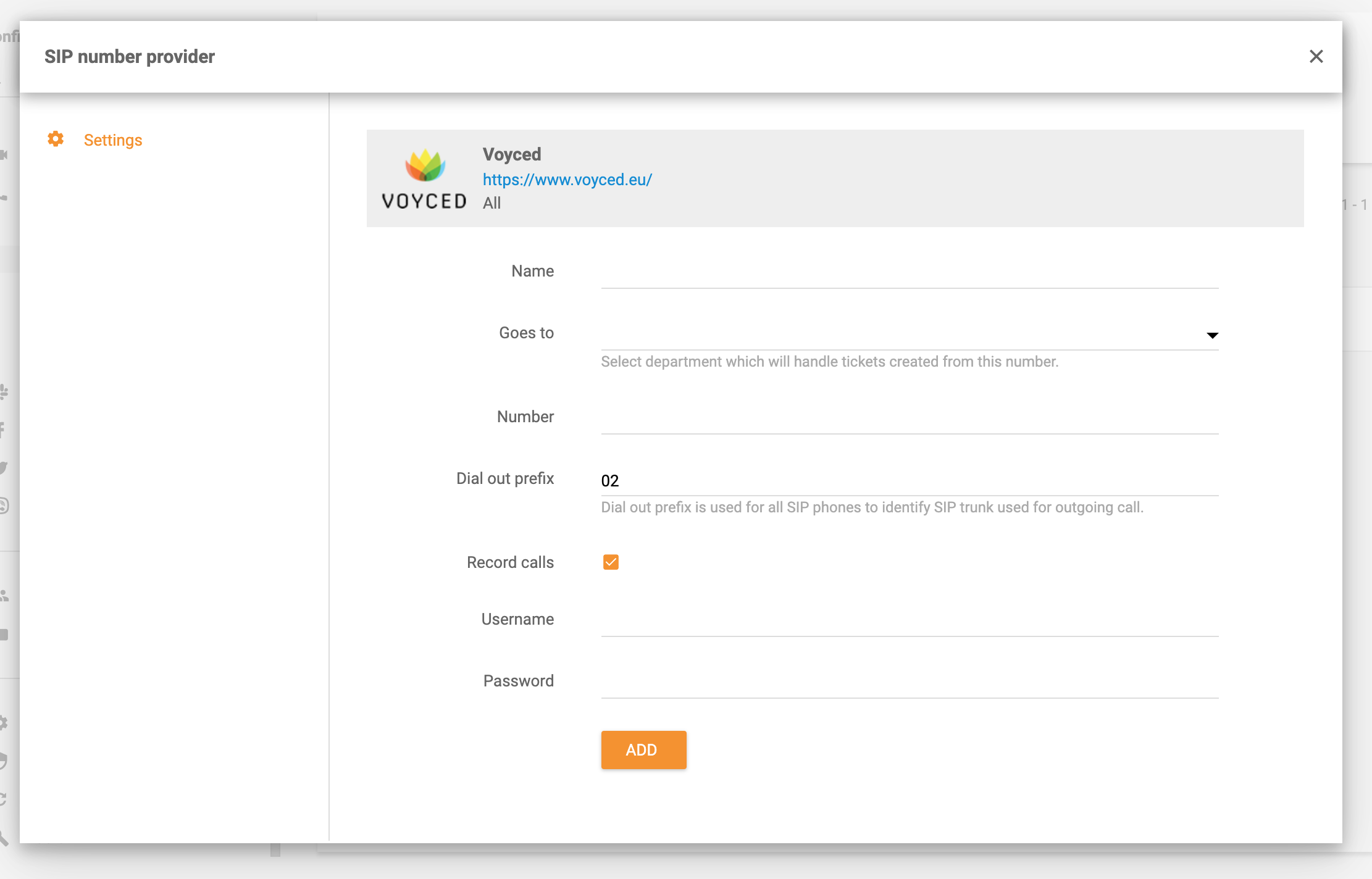 Voyced integratsioon LiveAgent'is