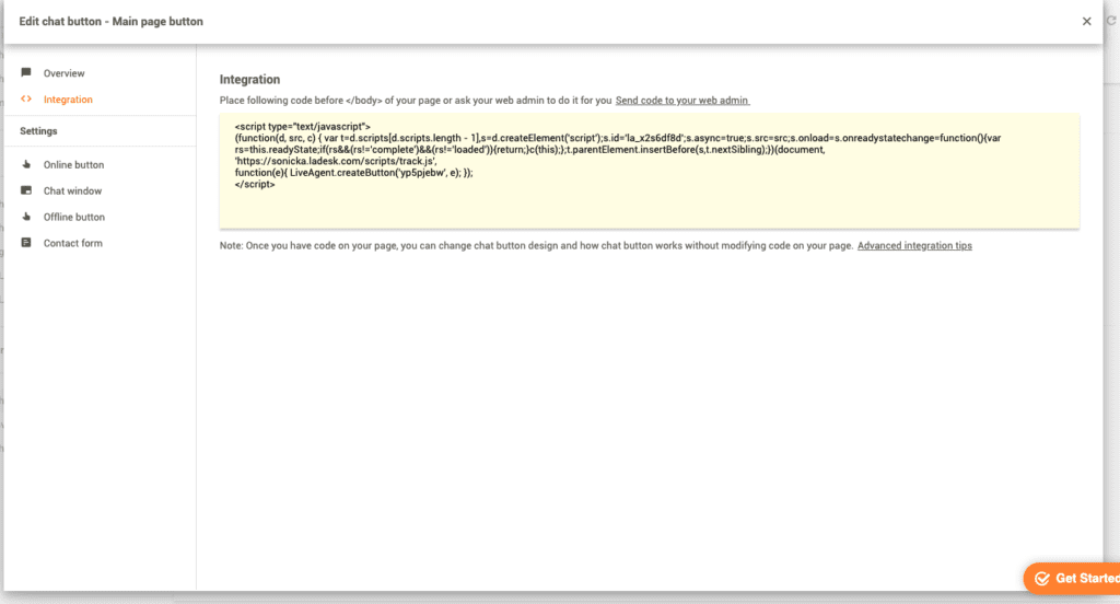 LiveAgenti vestluse nupu kohandamine