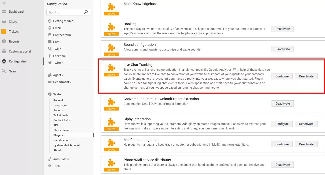 LiveAgent vestluse jälgimine