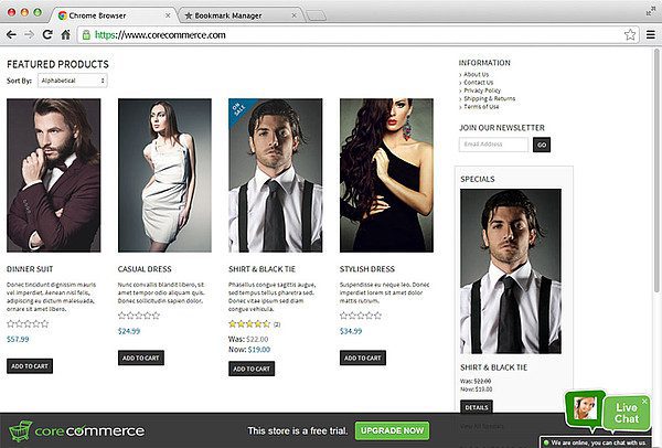 CoreCommerce LiveAgent live chat integratsioon
