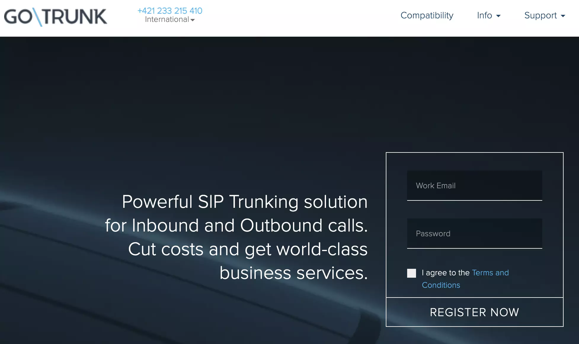 GoTrunk registreerimise leht