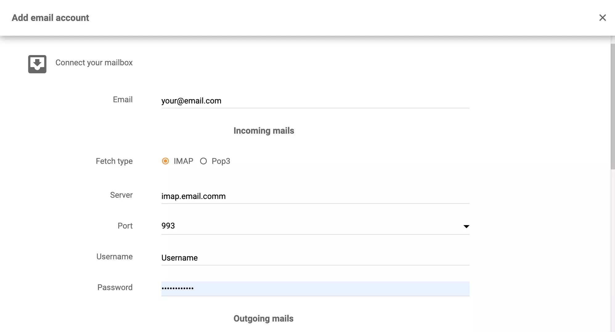hMailServeri integreerimise konfigureerimine LiveAgentis