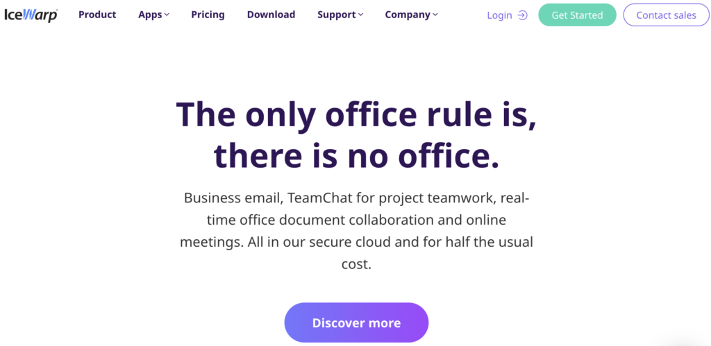 IceWarpi koduleht slogani ja alamlehe valikutega