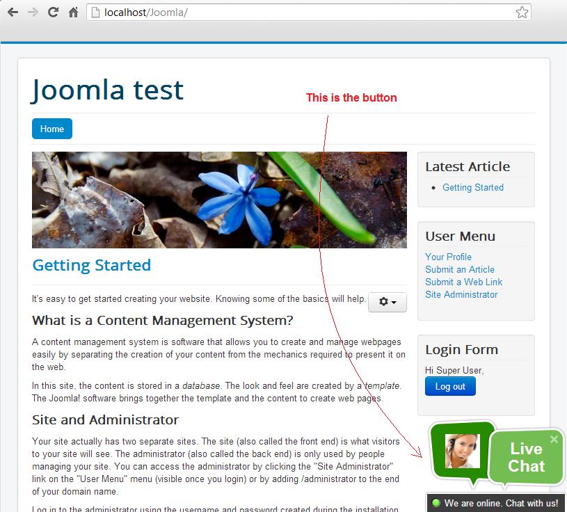 Joomla otsevestluse nupu kuva
