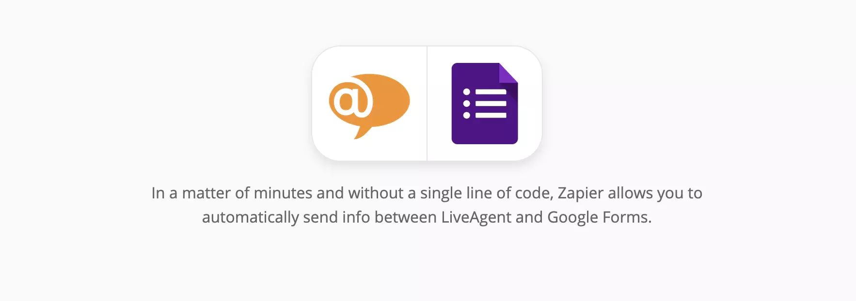 LiveAgent'i ja Google Forms'i integreerimisleht Zapieris